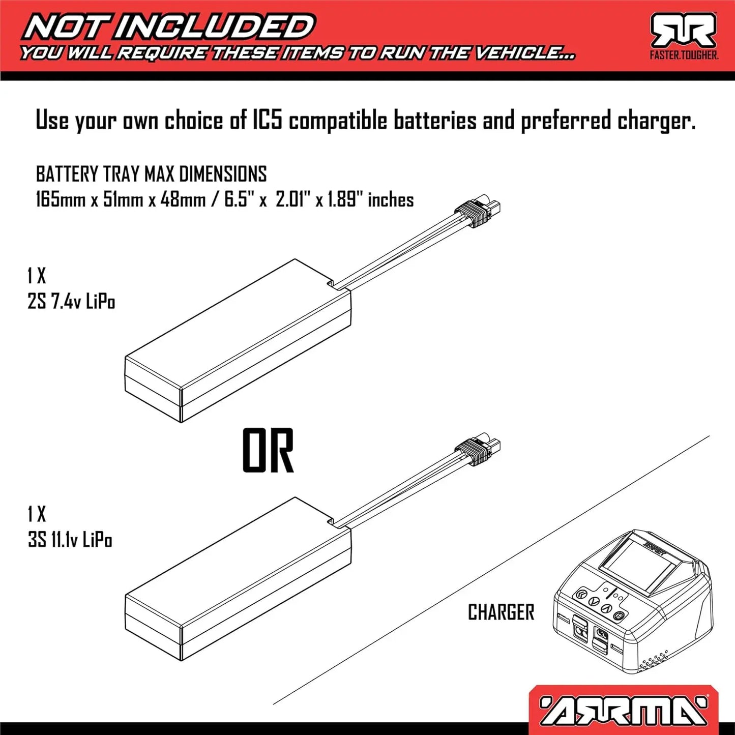 BRUSHLESS Short Course Truck RTR (Battery and Charger Not Included) with DSC, RED, ARA4303V4T2