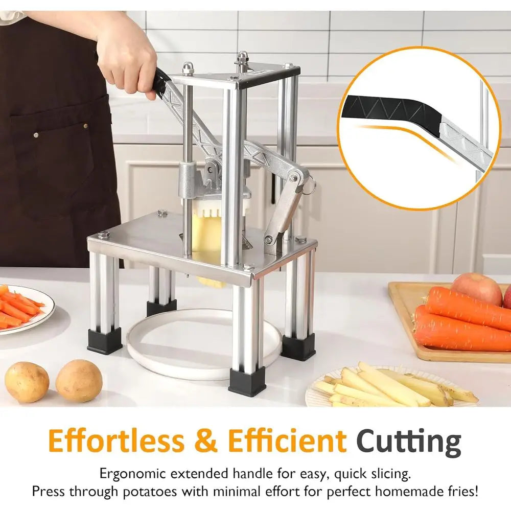 Heavy Duty Potato Slicer with 2 Replaceable Blades, 1/2 and 3/8