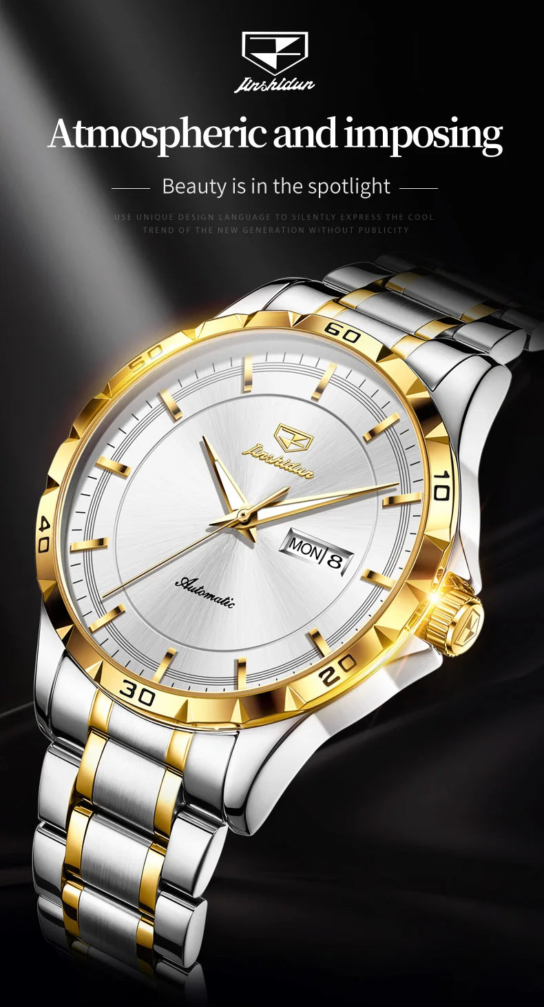 JSDUN 8964 Luxury Brand Men Watch Auto Date Deep Waterproof Stainless steel High Quality Automatic Mechanical Watch for Men