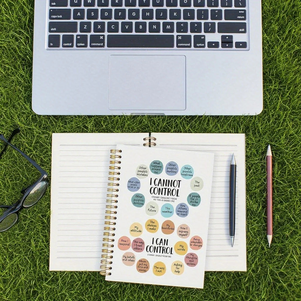 Hardcover Spiral Mental Health Journal for self-reflection. A psychology gift for wellness.
