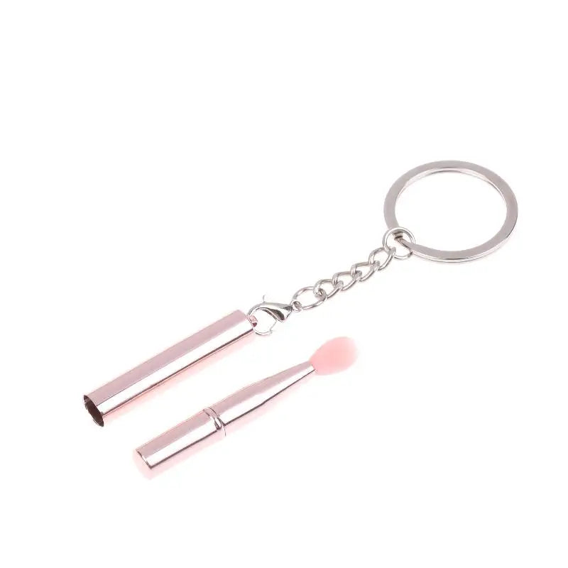 1pcs Portable Multifunctional Silicone Lip Brush With Cover Keychain Dustproof Lipstick Lipstick Brush Eye Shadow Brush