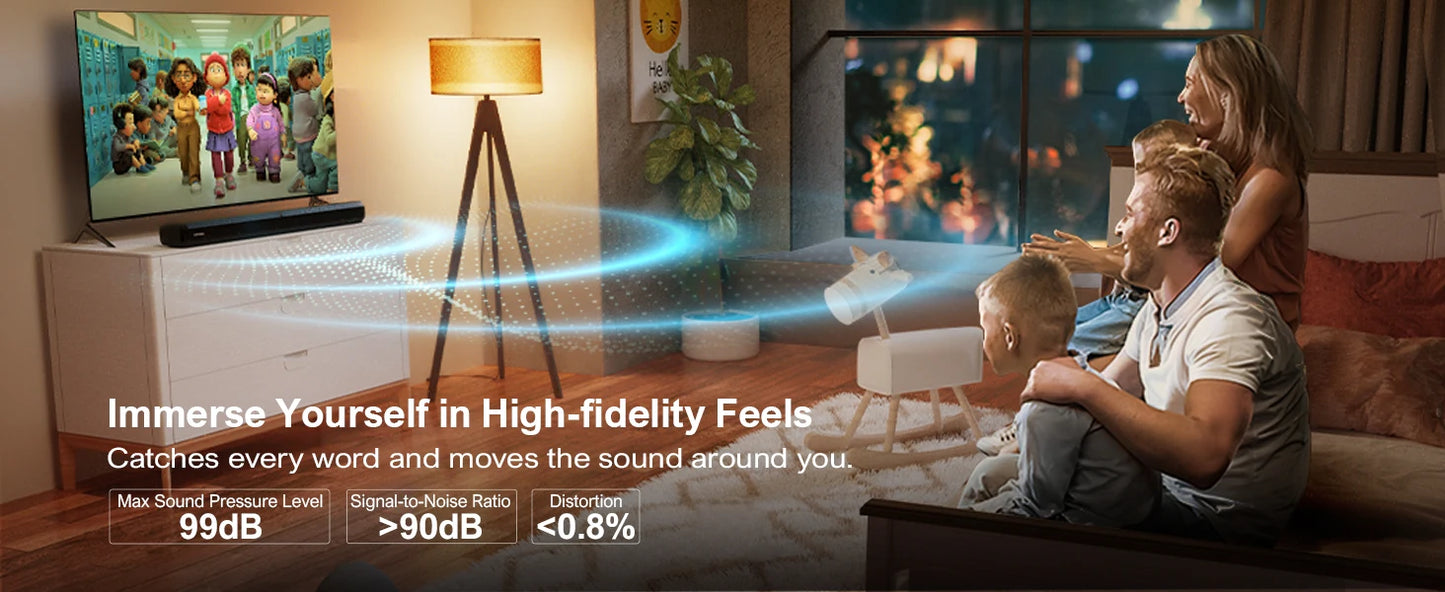 ULTIMEA 100W 2.2ch TV Sound Bar, 2-in-1 Detachable Bluetooth Soundbar for TV, Bass Adjustable, 3 EQ Modes, Apollo S40 Series