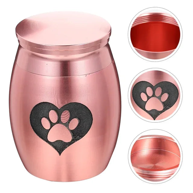 Pet Urn Accessory Lovely Pattern Cat Urns Stainless Steel Memorable Dog  Ashes