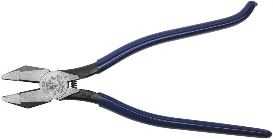 Heavy-duty Ironworker Pliers with Spring Loaded Side Cutters, Twists and Cuts Annealed Rebar Tie Wire, Knurled Jaws, 9-Inch Long