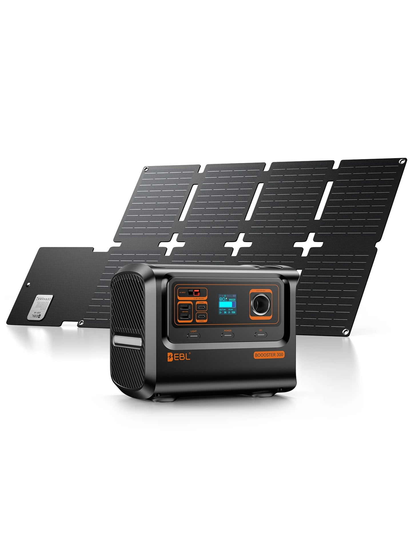 EBL 300W Portable Power Station with 40W Solar Panel, AC/60W USB-C Fast Charging, 238Wh LiFePO4 Solar Generator for Camping Home