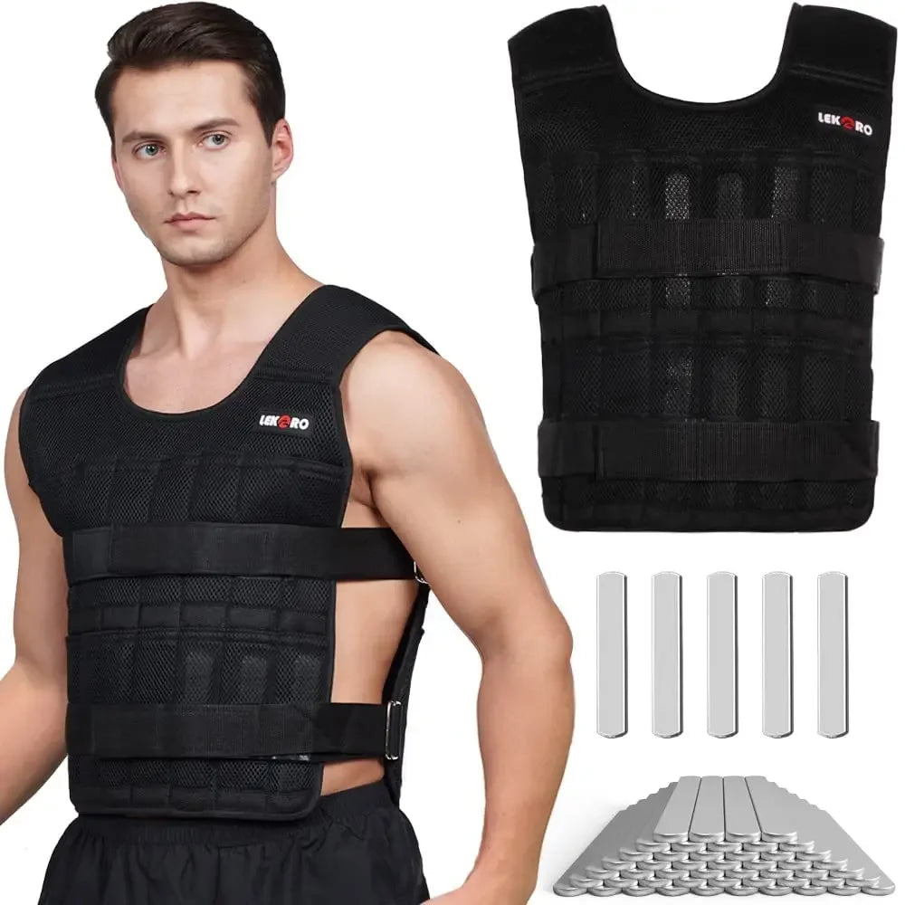 Lekaro Weight-Bearing Vest Adjustable Weight 20kg Weight-Containing Running Fitness Weight-Bearing Training Fitness Equipment