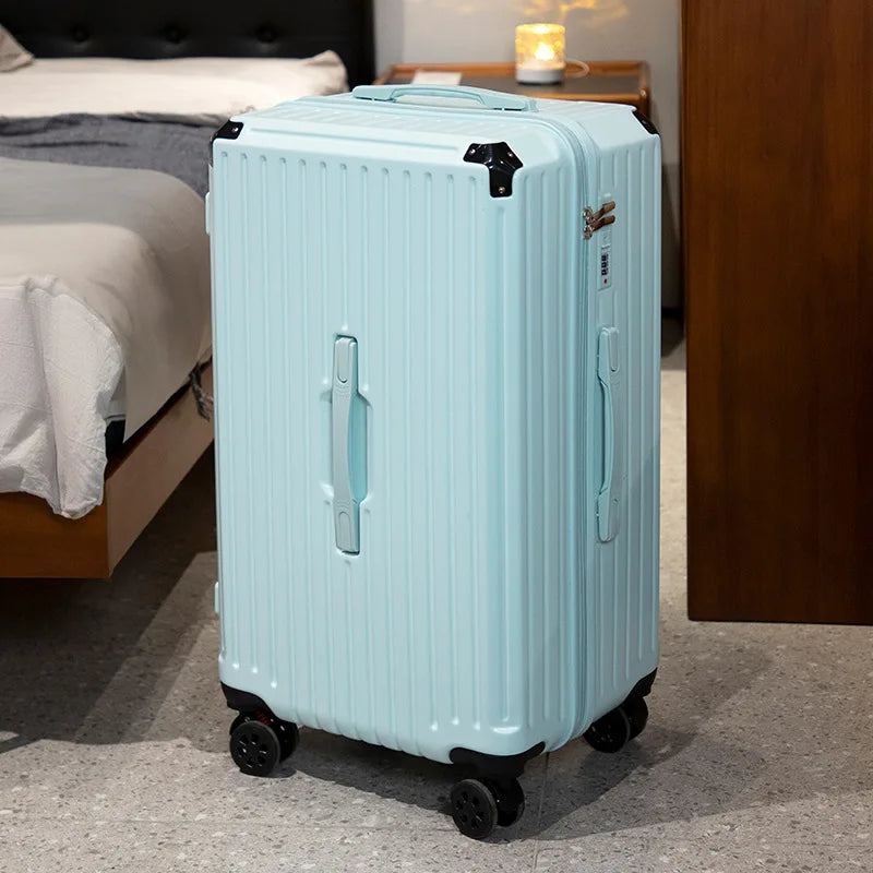 Five-wheel suitcase 28-inch large-capacity with wrapping corners, multi-functional, strong and durable suitcase 24-inch password
