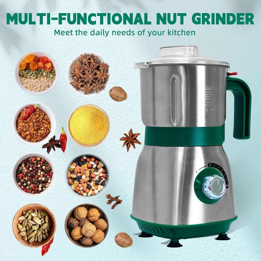 Spice Grinder Electric, Herb Nut Grinder for Kitchen, Detachable Espresso Grinders with Stainless Steel Blades, Filter and Brush