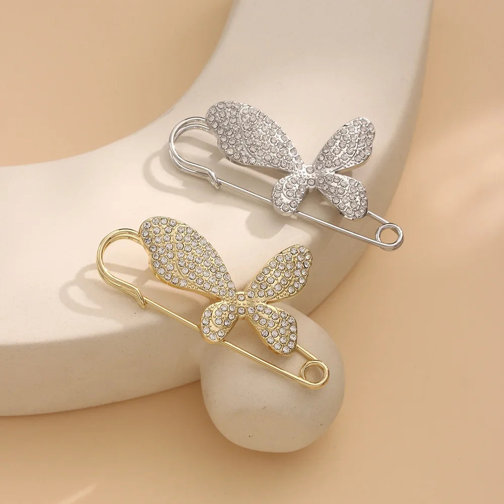 Set of 15/20/25 elegant imitation crystal brooches, featuring butterfly and heart designs for everyday use