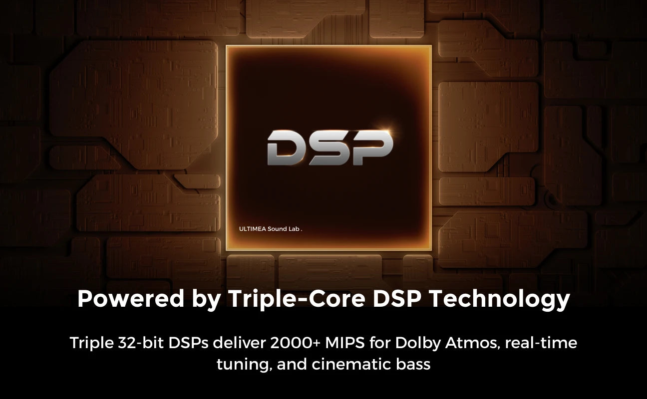 ULTIMEA 340W 5.1CH Surround Sound Bar with Dolby Atmos and Subwoofer, VoiceMX,BassMX, APP Control, Home Theater Soundbar Speaker