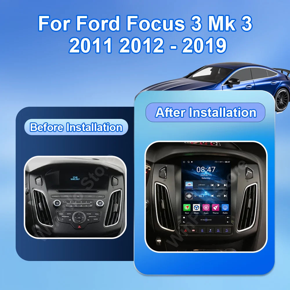 Android 16 Car Radio Stereo For Ford Focus 3 Mk 3 2011 2012 - 2019 Auto GPS Multimedia Player 2Din Wireless Carplay 4G WiFi BT