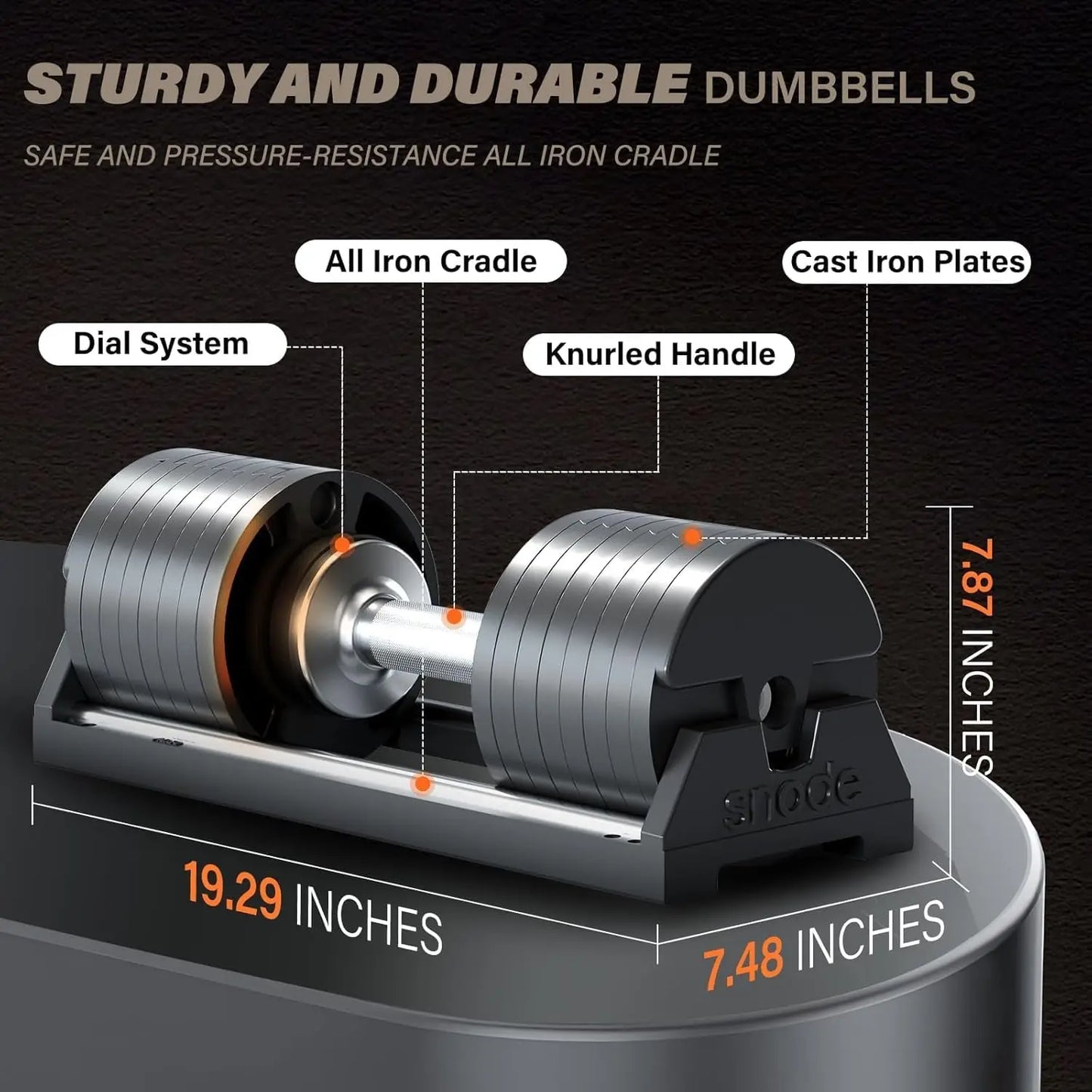 AD80 Drop Proof 80 lbs Adjustable Dumbbell Set -Adjustable Weights with Cast Iron Plates and Cradle,Factory Direct Sales