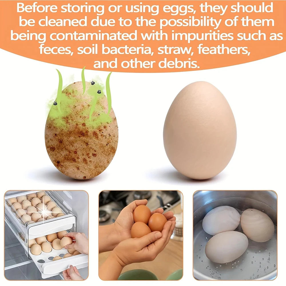 2PCS Silicone Egg Cleaner for Fresh Eggs,Egg Washer for Fresh Eggs, Reusable Cleaning Tools for Chicken Coop Accessories