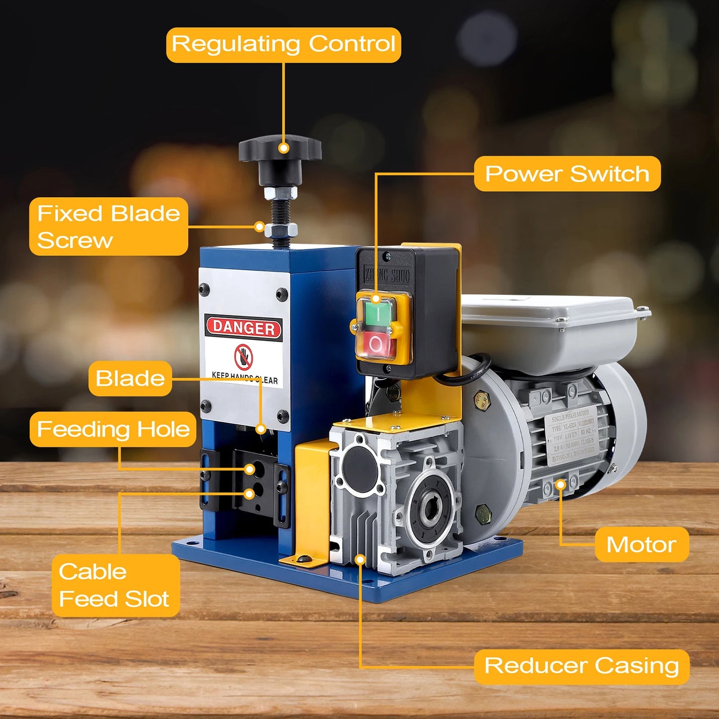 Electric Wire Stripping Machine Automatic Wire Stripper Machine Wire Stripping Tool with Emergency Stop