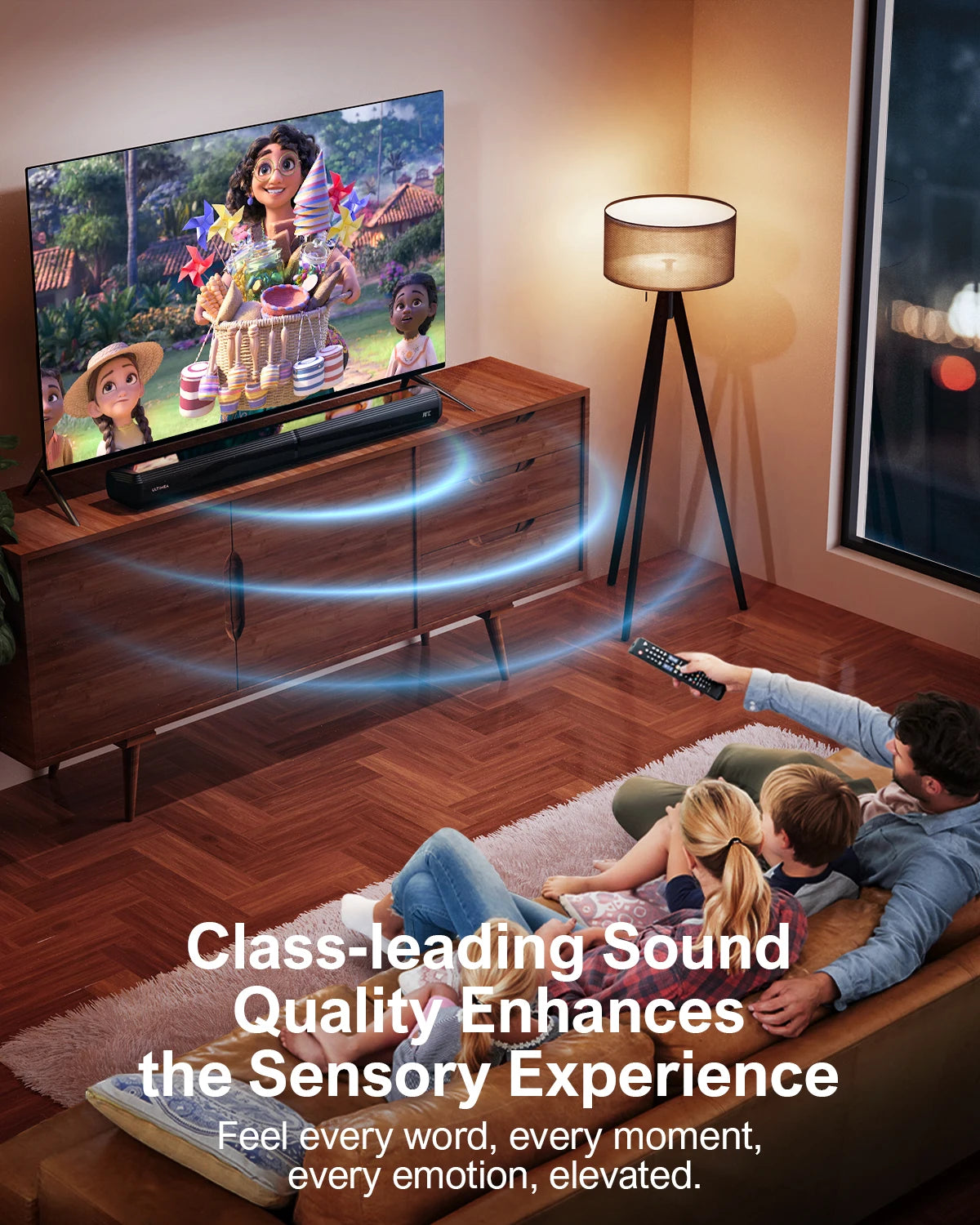 ULTIMEA 100W 2.2ch TV Sound Bar, 2-in-1 Detachable Bluetooth Soundbar for TV, Bass Adjustable, 3 EQ Modes, Apollo S40 Series
