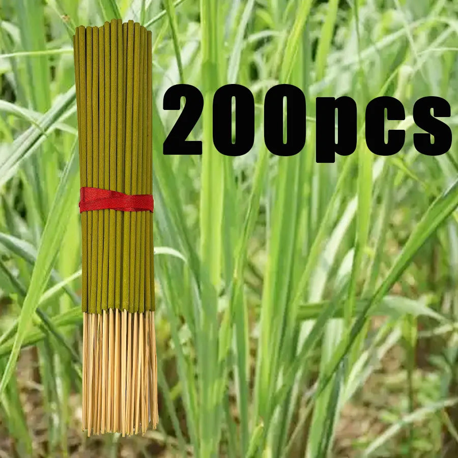 200Pcs Citronella Handmade Bamboo Stick Incense, Lemon Scent, Unique Aroma, Suitable for Home Decoration, Yoga, Reading, Office, Meditation and Leisure Relaxation Use