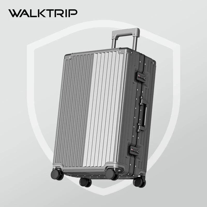 Fashionable PC aluminum frame luggage for women, 20/22/24/26/28 inches, boarding case, trolley travel bag, men's password case
