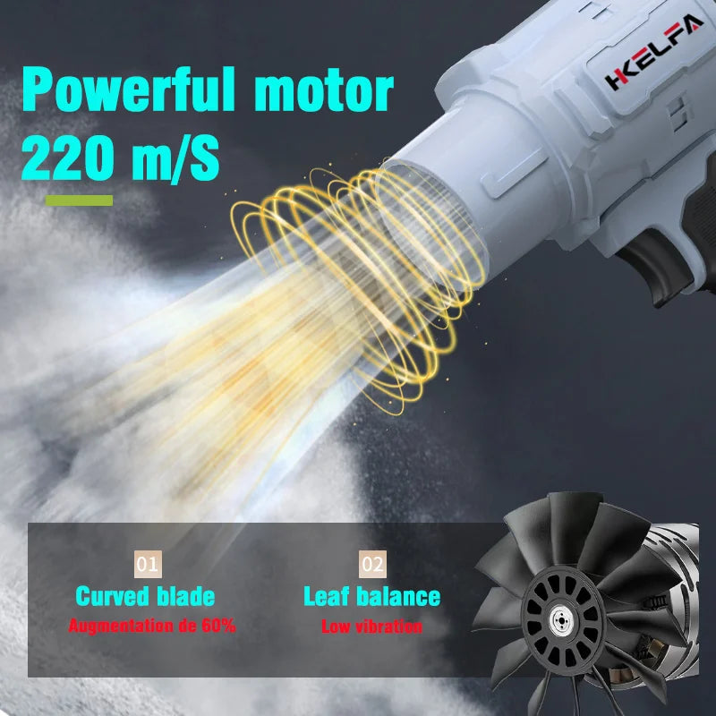 HKELFA 2000W Turbo Blower Cordless Handheld Air Blower
