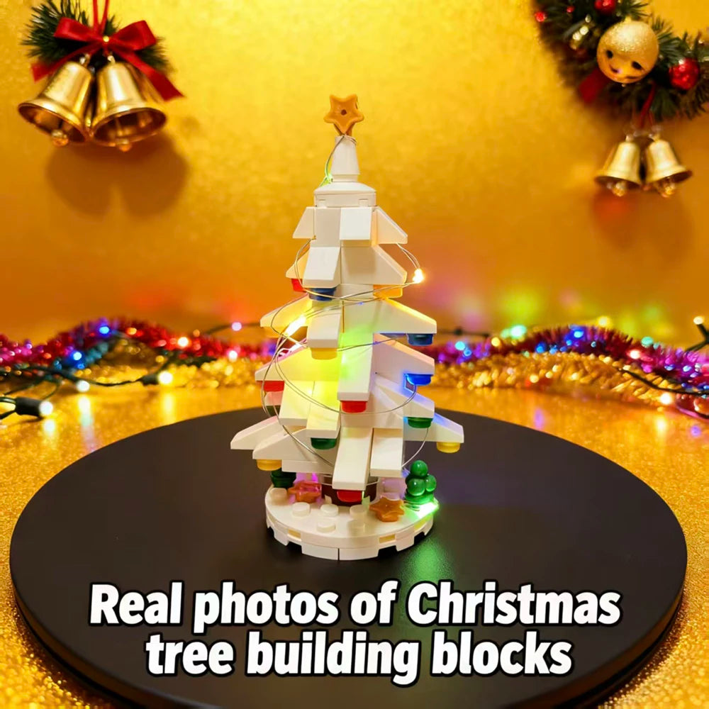 Three Christmas Trees with Led Strips Building Blocks Kit 743 PCS DIY Home Decor Assembly Toy Holiday Gift for Kids New Year Set