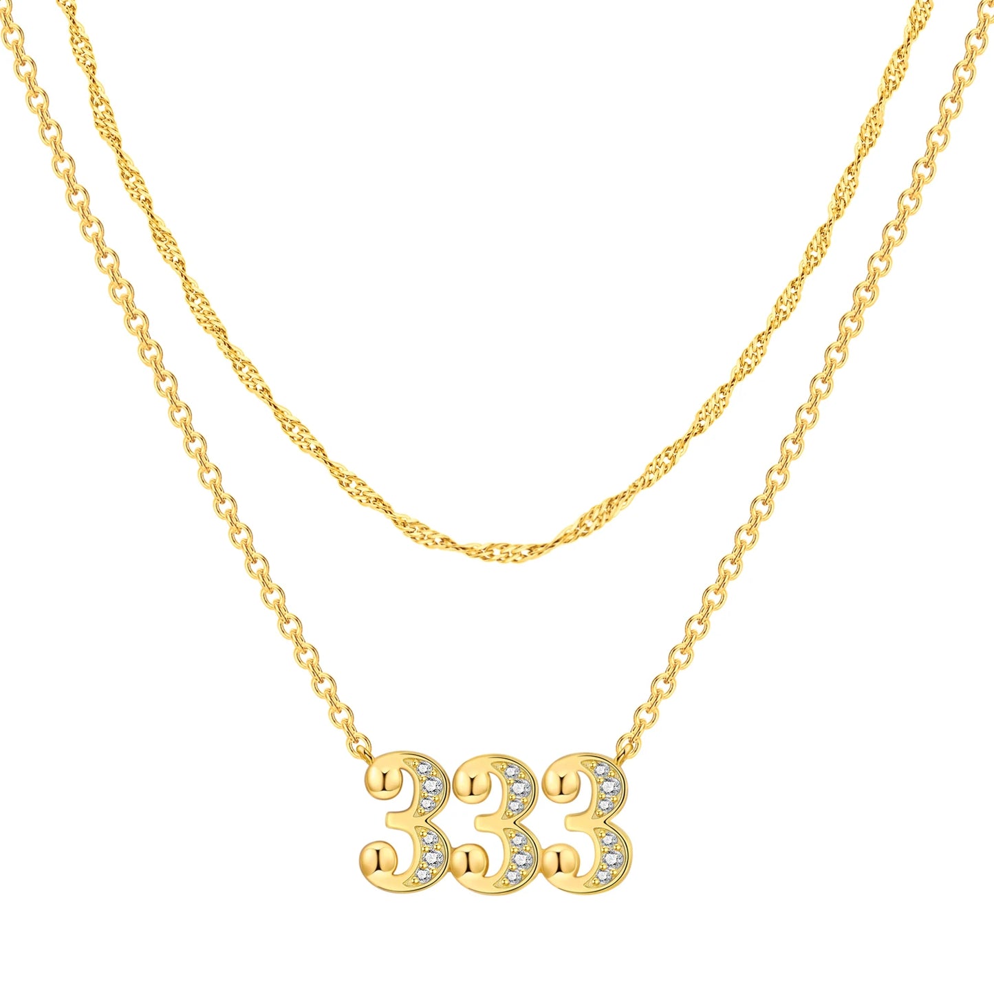 Original 18K Gold 222 333 444 777 Lucky Number Pendant Necklace for Women Birthday 925 Sterling Silver Jewelry Gifts Angel 2026