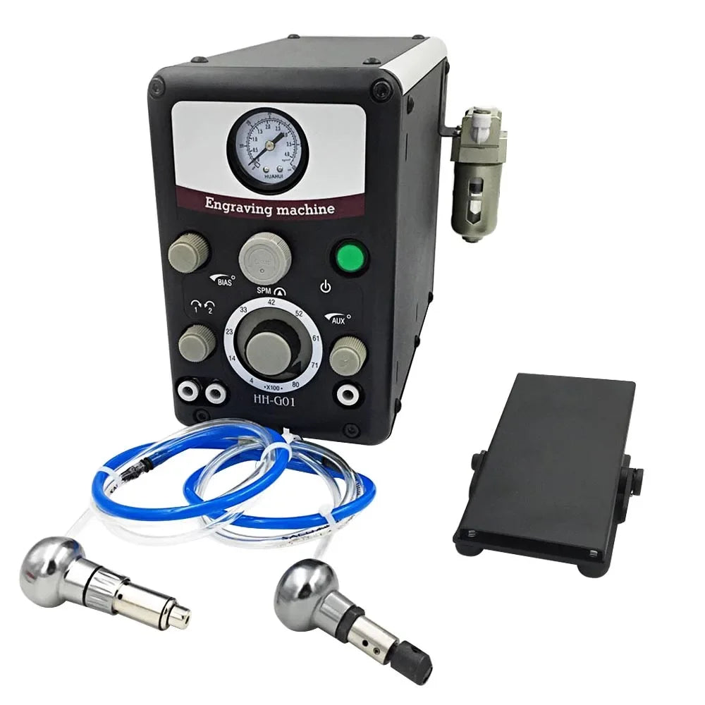 NIPUIKA Double End Pneumatic Engraving Machine Stone Setting Tools GraverMax G8 Hand Engraver Quick Setup Jewellery Making