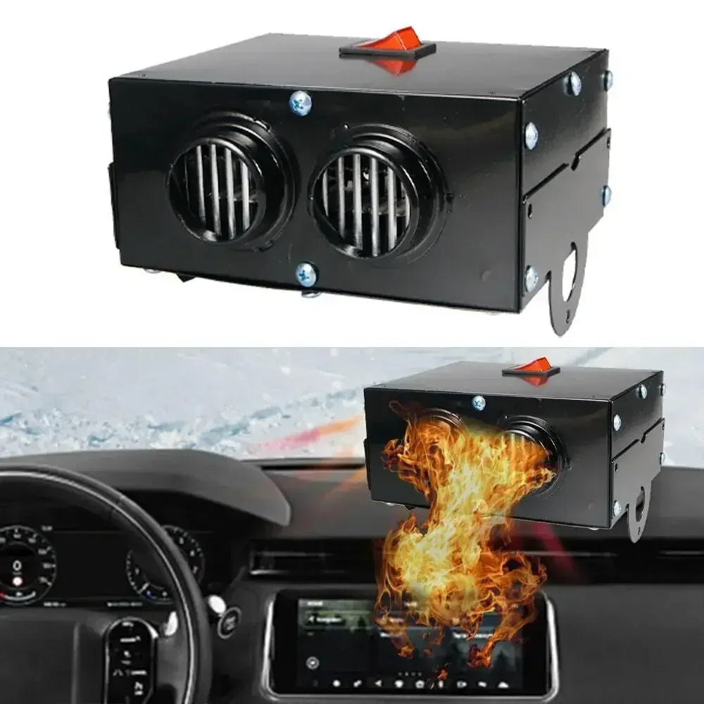 400W Electric Portable Car Heater 12V DC Heating Fan Defogger Defroster Demister Black