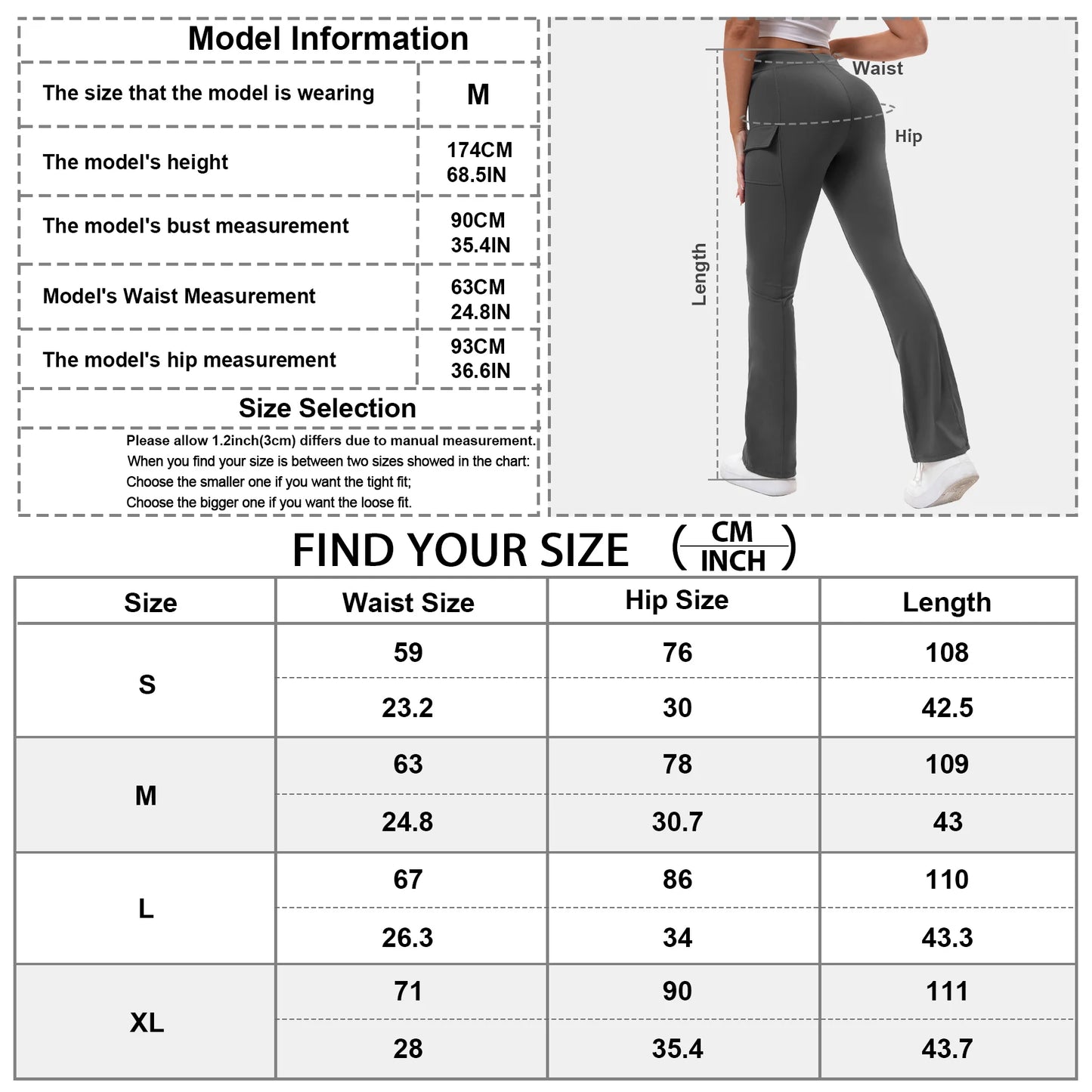 3PCS High Waisted Tummy Control Bootcut Yoga Pants with Pockets Naked Feeling Stretch Workout Casual Pants
