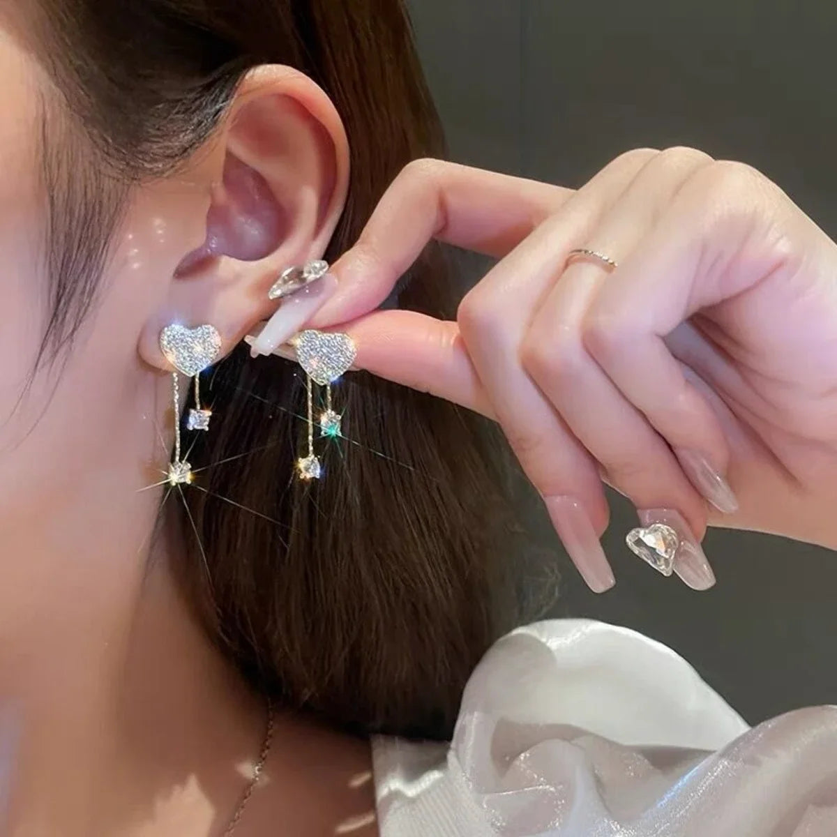 Women's Silver Needle Bow Studded With Diamond Pearl Earrings, Fashionable And Niche Design, High-end And Refreshing Earrings