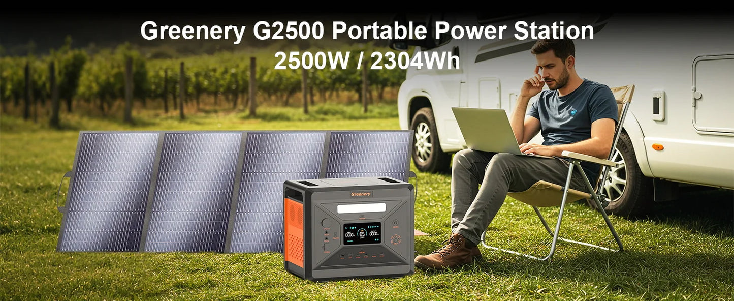 Greenery G2500 2400W MPPT Portable Solar Generator For RV