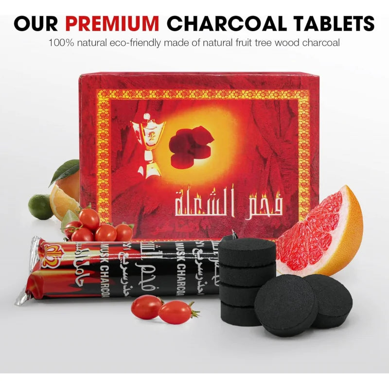 Quick Light Charcoal Briquettes, Charcoal Disk Lights, 33 mm Nature Coal Disks, Instant Fire Coal Tablet, Charcoal Burner (100Pc