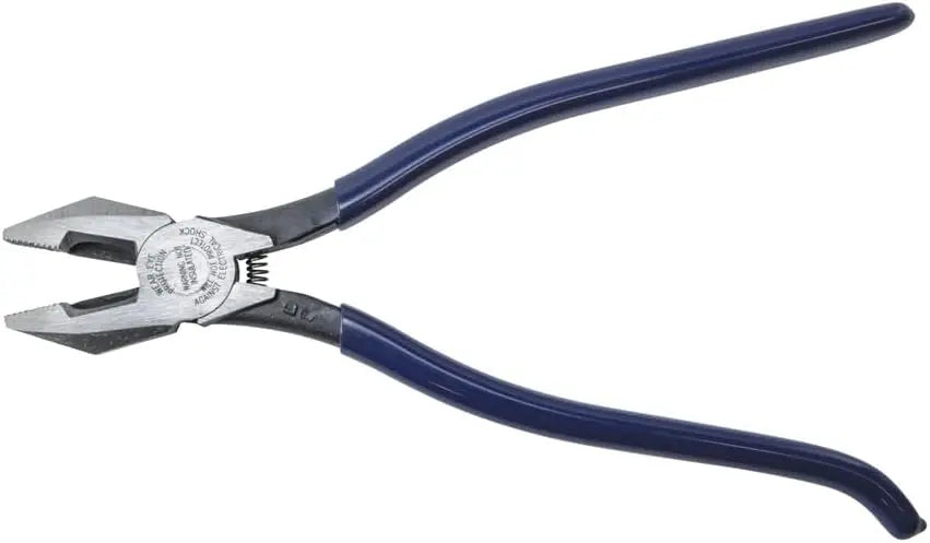 Heavy-duty Ironworker Pliers with Spring Loaded Side Cutters, Twists and Cuts Annealed Rebar Tie Wire, Knurled Jaws, 9-Inch Long