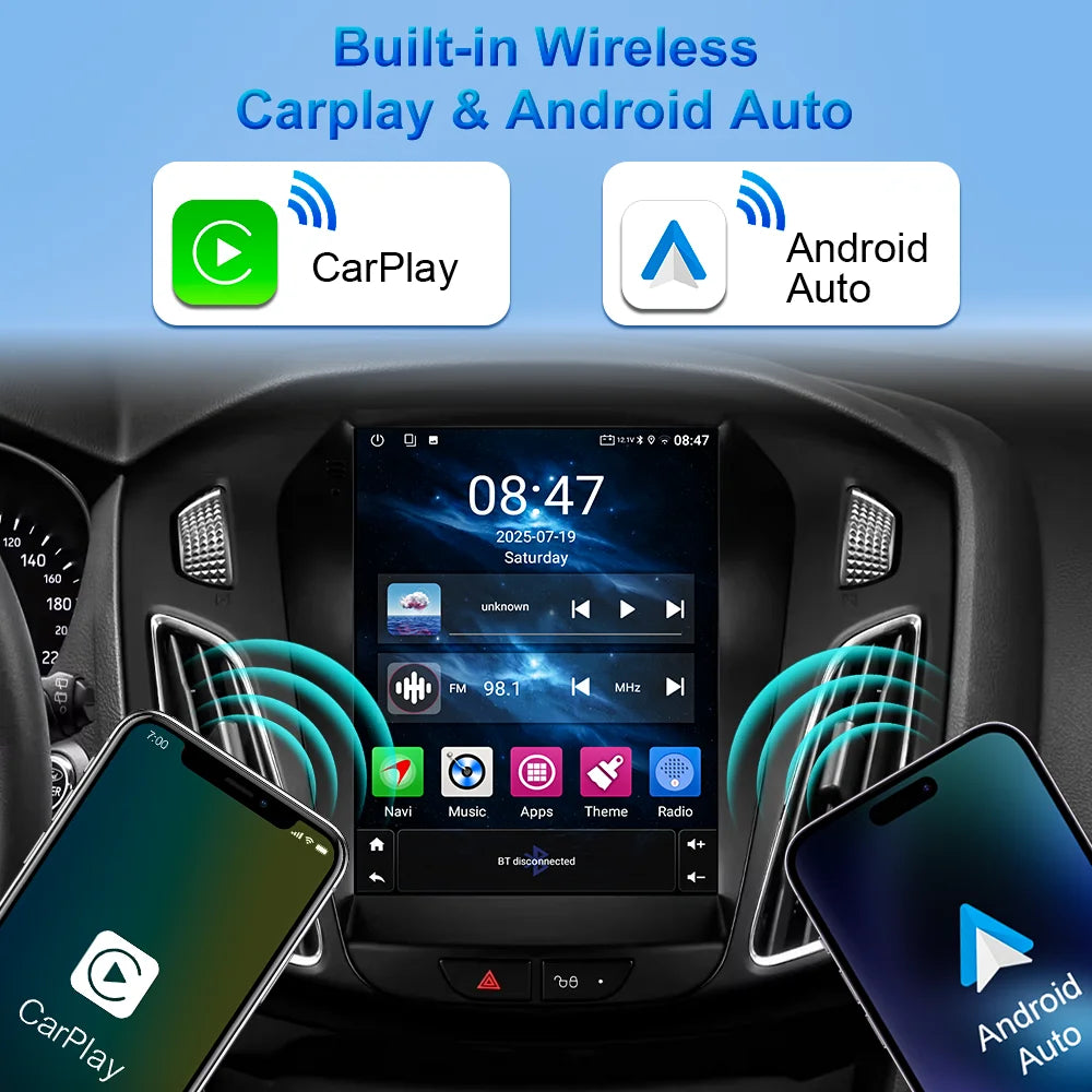Android 16 Car Radio Stereo For Ford Focus 3 Mk 3 2011 2012 - 2019 Auto GPS Multimedia Player 2Din Wireless Carplay 4G WiFi BT