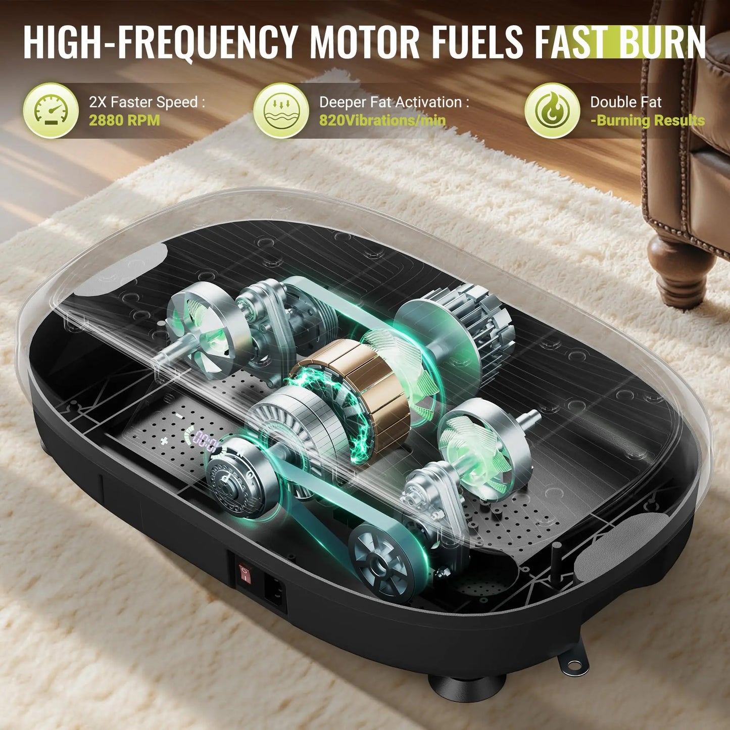 FLYBIRD Vibration Plate Exercise Machine,Adjustable Speed High Intensity Vibration for Muscle Toning Weight