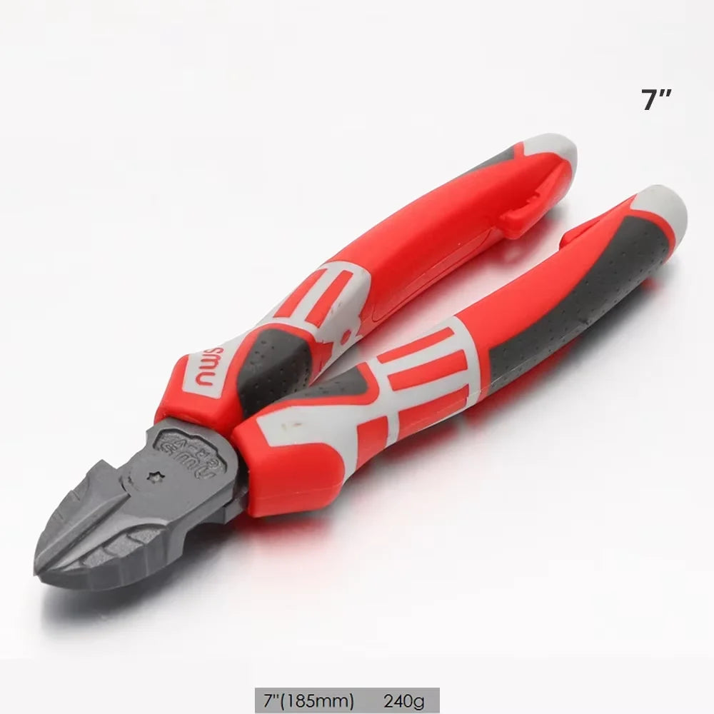 DTCTK Inch Cr-V Steel Wire Pliers Wire Cutter Sharp Nose Pliers Diagonal Nose Pliers Industrial Grade Hand Tools for Electrician
