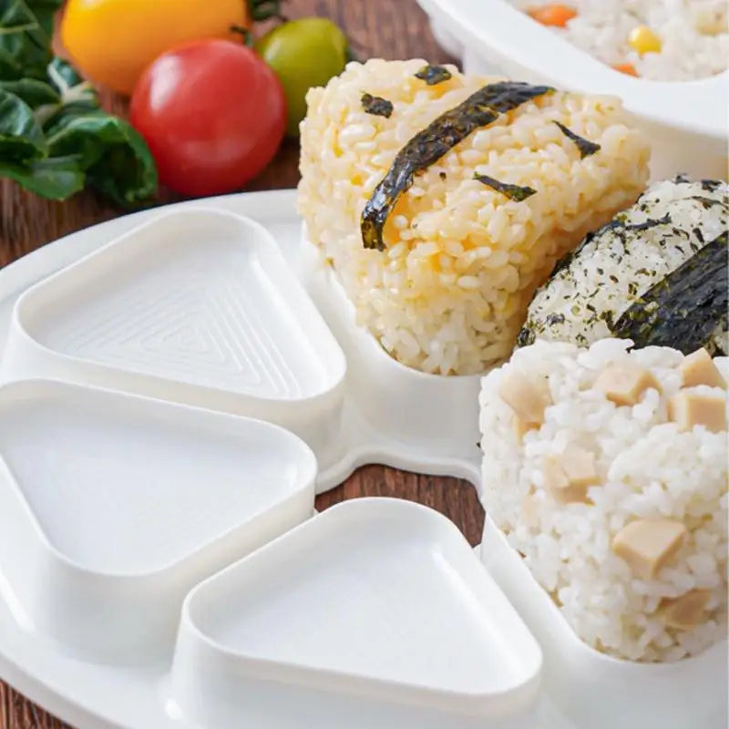 Onigiri Mould 6 Grids Japanese Onigiri Maker Japanese Sushi Making Kit Sushi mold Plastic Triangle Rice Ball Sushi Making Tool