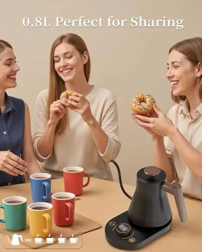 Smart Electric Gooseneck Kettle with WiFi Control, Pour-Over Coffee & Tea Kettle, ±1°F Precise Temp, 100% StainlSteel Quick
