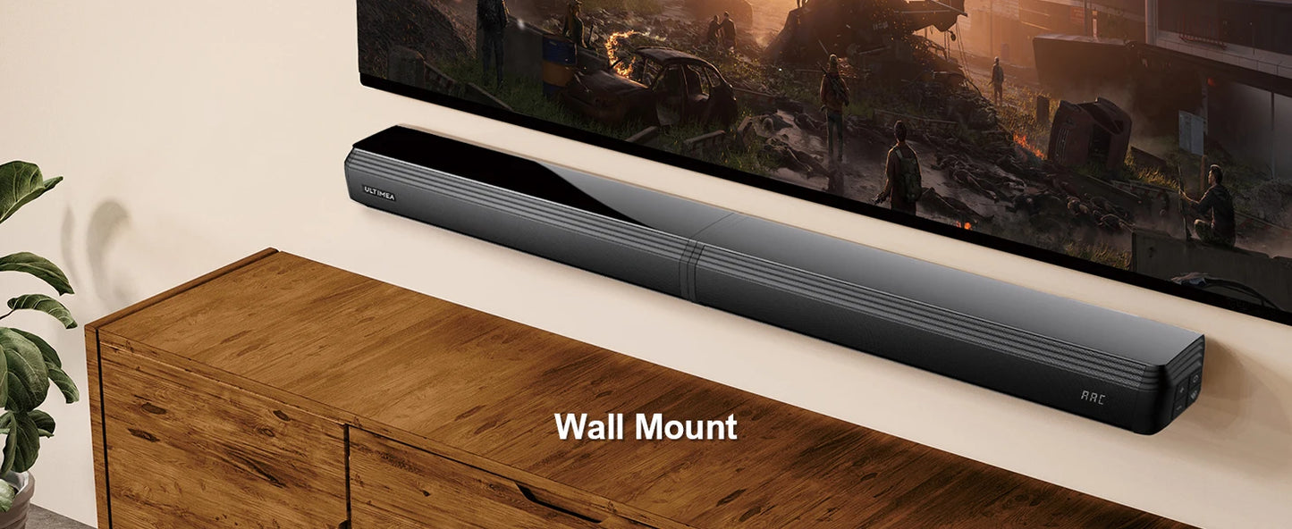ULTIMEA 100W 2.2ch TV Sound Bar, 2-in-1 Detachable Bluetooth Soundbar for TV, Bass Adjustable, 3 EQ Modes, Apollo S40 Series