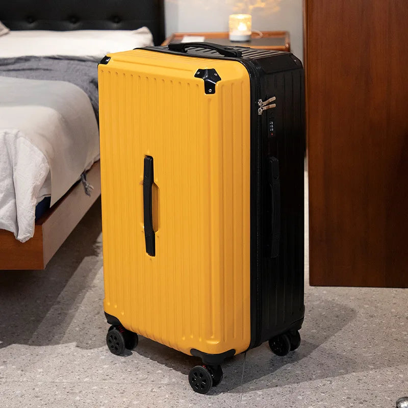 Five-wheel suitcase 28-inch large-capacity with wrapping corners, multi-functional, strong and durable suitcase 24-inch password