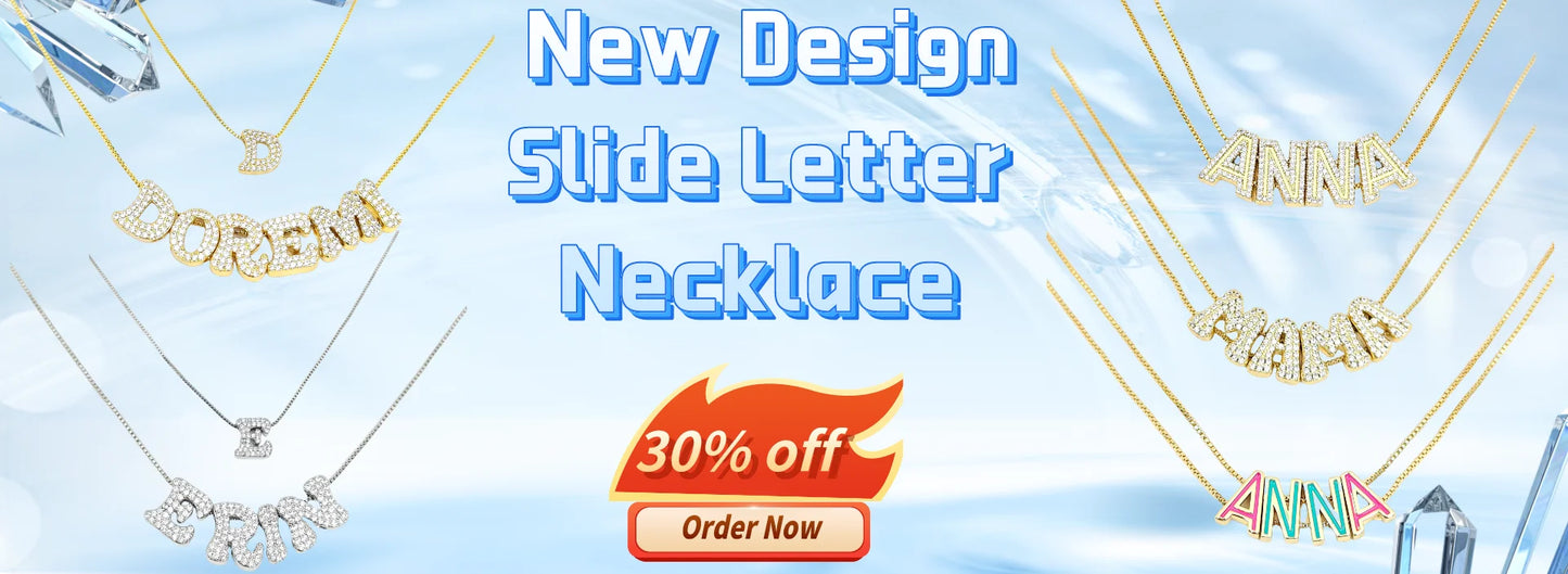 DOREMI 9mm Crystal Pendant Custom Name Pendant Necklace Personalise Zircon Letter Necklace For Women Jewelry Gift Dropshipping