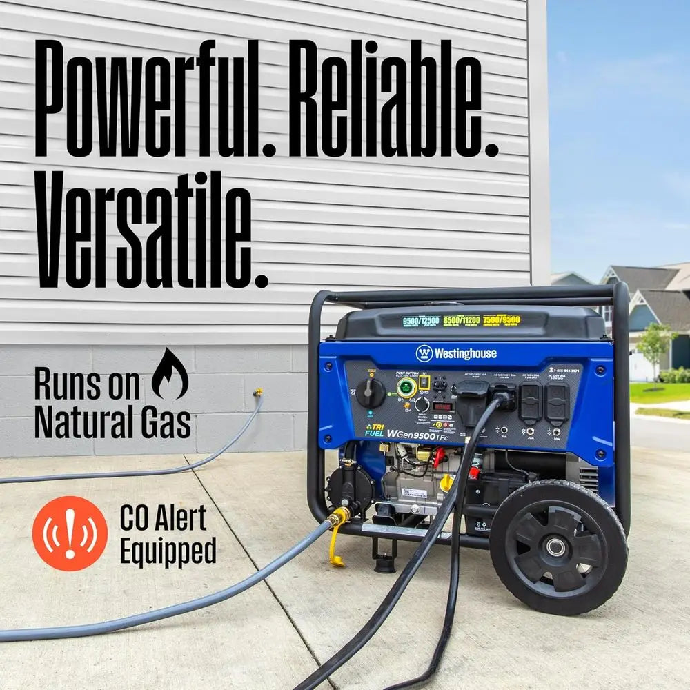 12500W Portable Home Backup Generator with Remote Start, Dual Fuel Capability