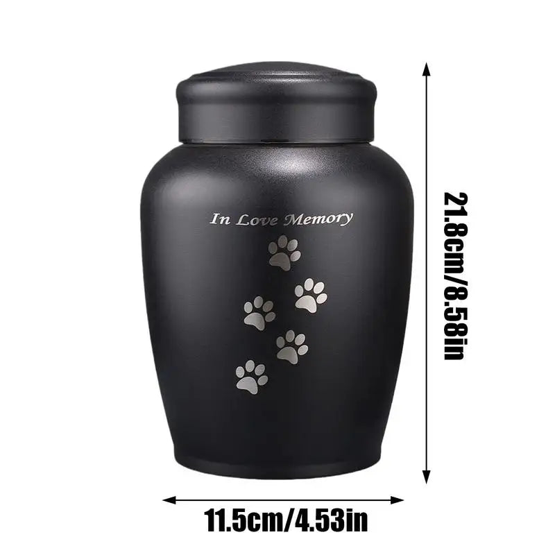 Metal Dog Urn Cat Ashes Stainless Steel Pets Urn Puppy Cremation Box Dogs Funerary Container Pets Memorial Funerary Supplies