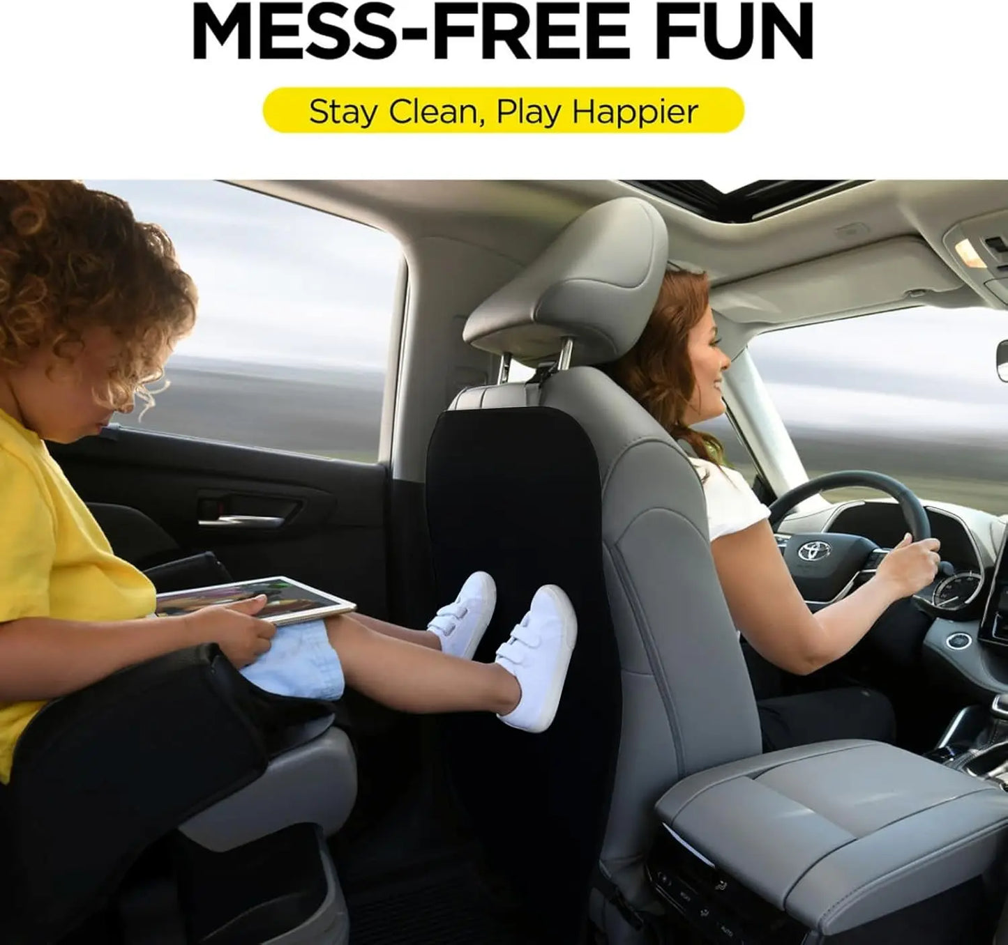 2-Pack X-Large Waterproof Back Seat Protectors for Kids, Durable Kick Mats to Guard Against Dirt and Scratches in SUVs and Vans