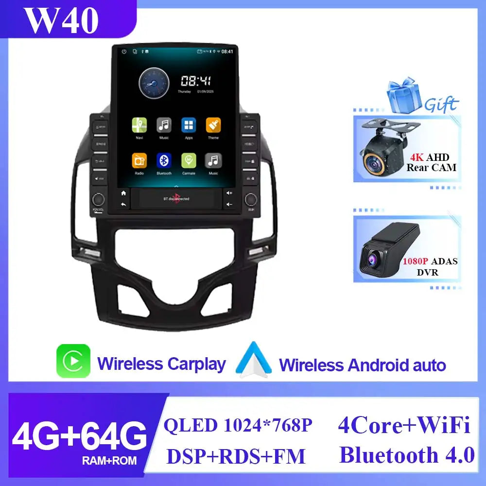 9.7 INCH Car Radio For Hyundai I30 2006 2007 2008 2009 2010 2011 Multimedia Android 14 4G WIFI No DVD Player 2 Din Carplay BT