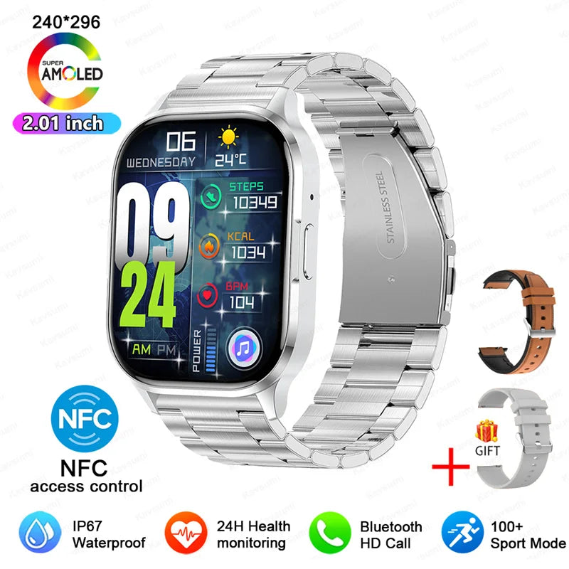 2026 Fashion Women Watch Ultra Smart Watches 2.01"AMOLED Full Touch Screen Call health Sport Smartwatch For Android IOS Ladies
