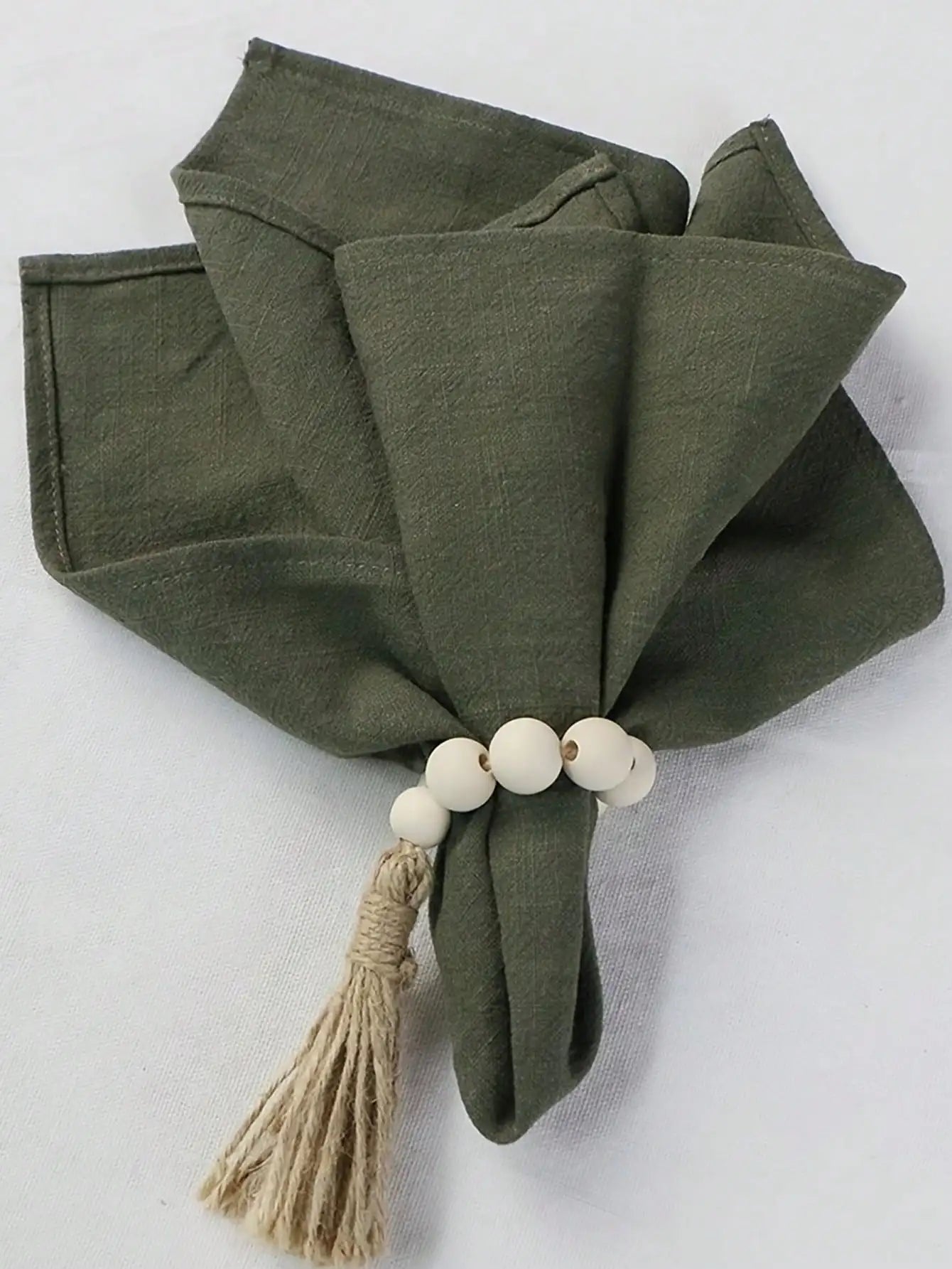 Olive Green Solid Linen Napkins Set - Reusable Washable for Dining, Parties, Picnics & Home Table Decor