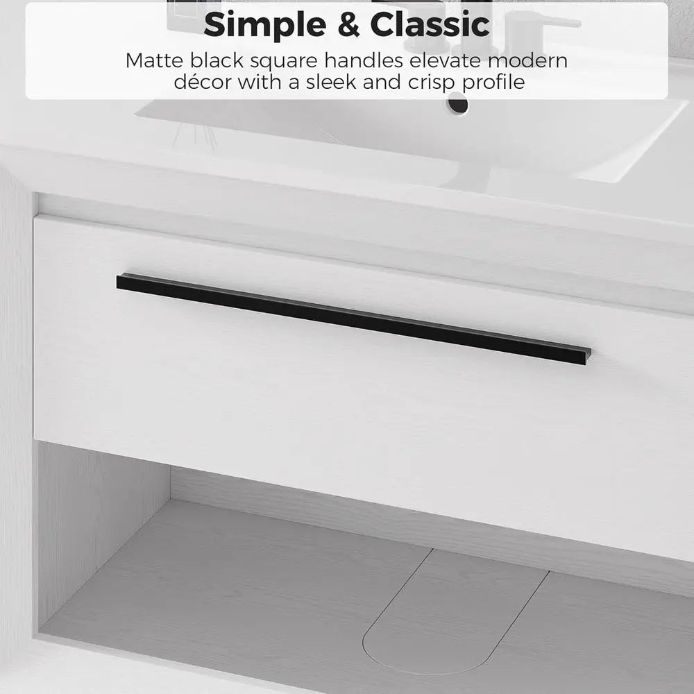 30" Bathroom Vanity with Sink, Wall Mounted Bathroom Vanity with 1 Der ＆ 1 Open Shel, ern loating Bathroom Sink Cabinet with Und