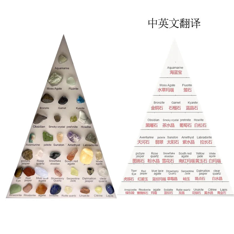 36pcs Gemstone Quartz Crystal Chakra Healing Stones And Crystals Set Hexagon Rose Quartz Gems For Medication Bedroom Decor