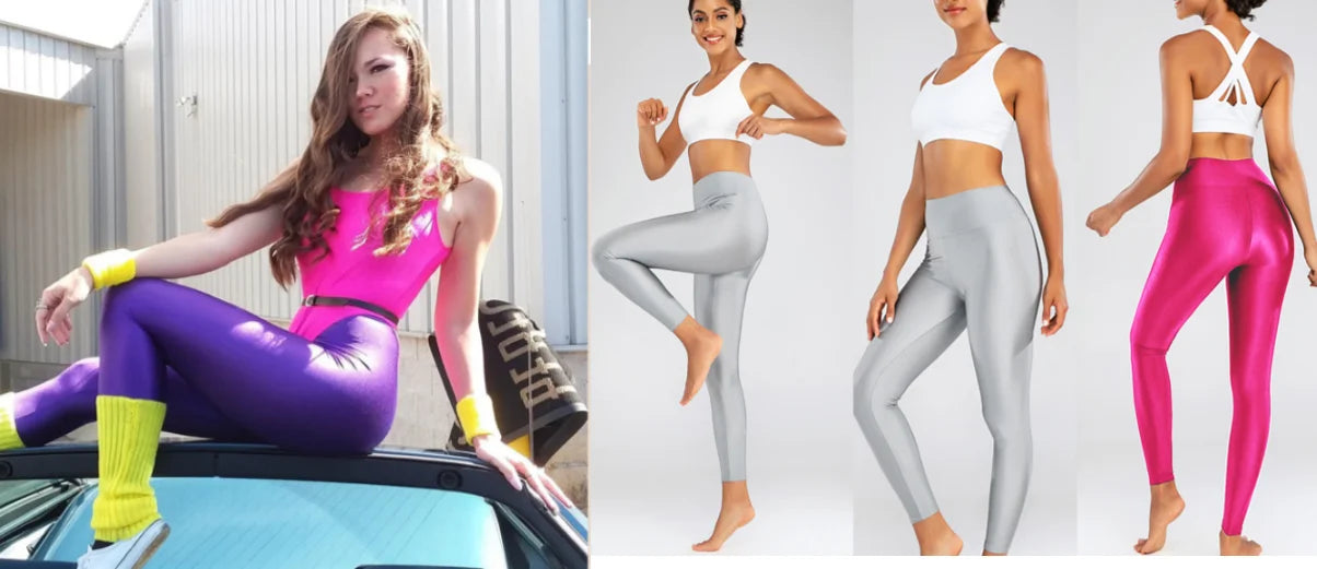 Shinning Legging High Waisted Yoga Pants Tummy Control Shiny Sports Tights Workout