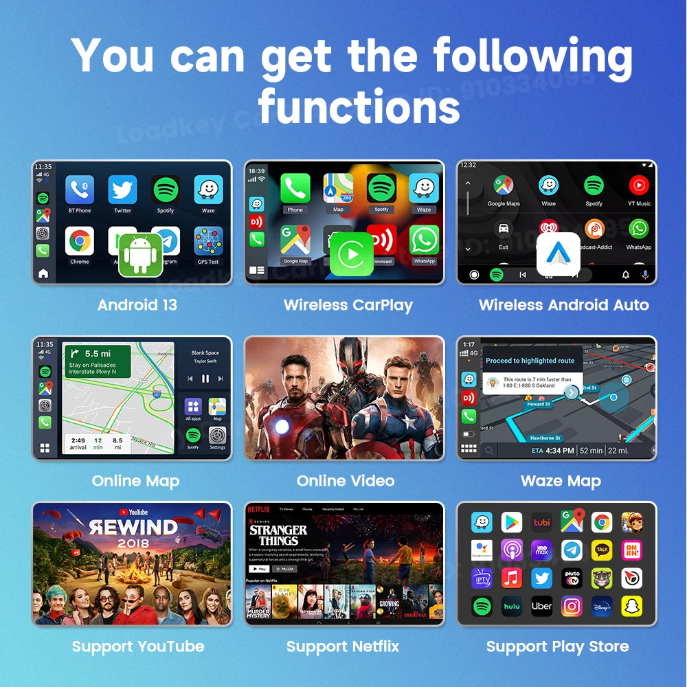 2026 Carlinkit Ai Box LED Android Wireless Carplay adapter Android 13 Qualcomm 6115 8-cores 64G Smart Tv Box For Netflix IPTV