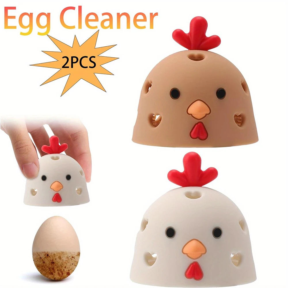 2PCS Silicone Egg Cleaner for Fresh Eggs,Egg Washer for Fresh Eggs, Reusable Cleaning Tools for Chicken Coop Accessories